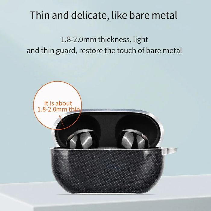 For Sony WF-1000XM5 Charging Bin Sleeve Clear Bluetooth-compatible Earphone TPU Case Cover with Buckle - 4