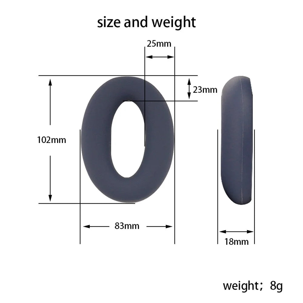 For Sony WH-XB910N 1 Pair Flexible Silicone Headphone Earpad Cover Sleeve - Dark Blue - 5