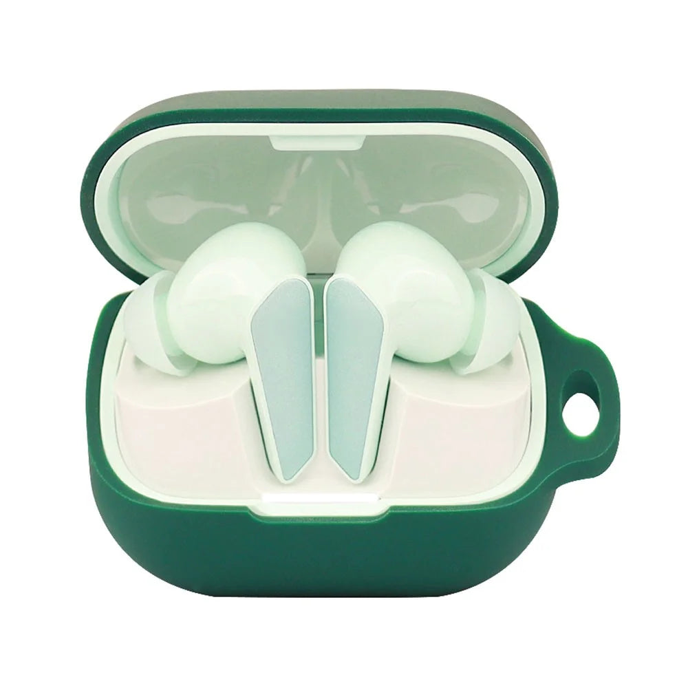 For Libratone AIR+3 Bluetooth-compatible Earphone Anti-drop Case Silicone Protective Cover with Anti-lost Buckle - Blackish Green - 2