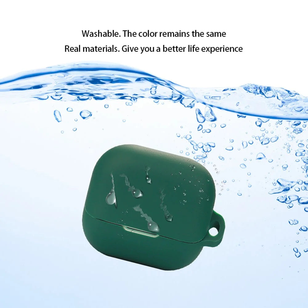 For Libratone AIR+3 Bluetooth-compatible Earphone Anti-drop Case Silicone Protective Cover with Anti-lost Buckle - Blackish Green - 4
