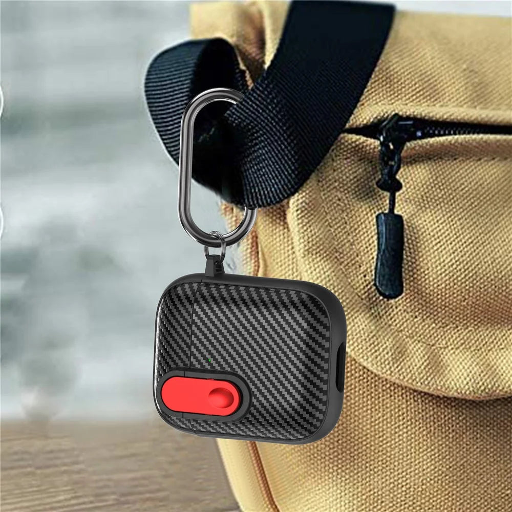 Earphone Protective Case for Apple AirPods with Charging Case (2016) / (2019) / AirPods with Wireless Charging Case (2019) , Buckle Design TPU+PC Cover - Black+Red - 6