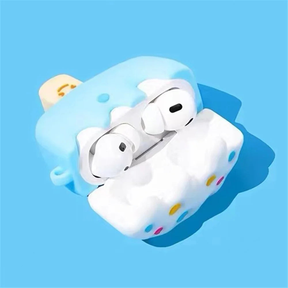 For Apple AirPods Pro  /  Pro 2 Ice Cream Design Earphone Protective Cover Silicone Case with Anti-lost Buckle - 3