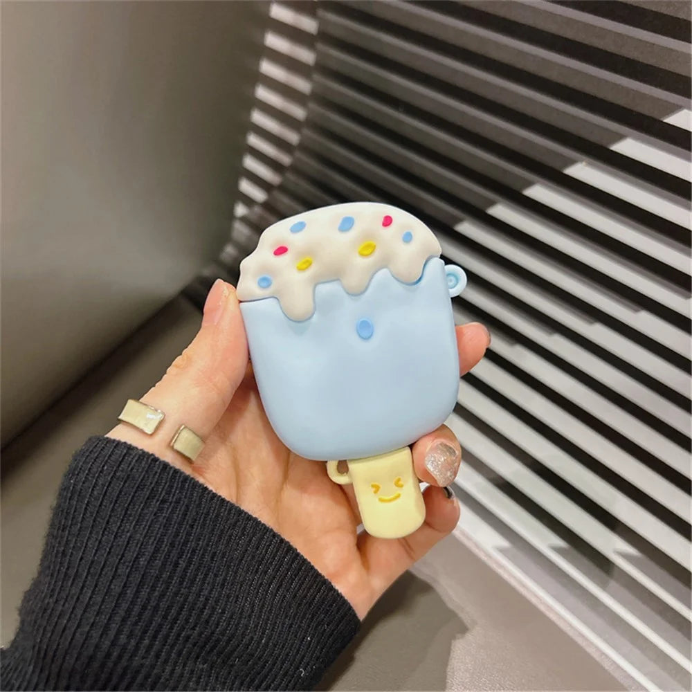 Silicone Cover for AirPods with Charging Case (2016) / (2019) / AirPods with Wireless Charging Case (2019) Ice Cream Design Earphone Protective Case - 6