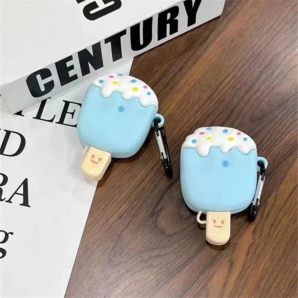 Silicone Cover for AirPods with Charging Case (2016) / (2019) / AirPods with Wireless Charging Case (2019) Ice Cream Design Earphone Protective Case - 7