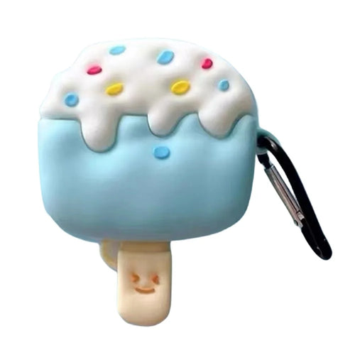 For Apple AirPods 3 Cartoon Ice Cream Design Earphone Cover Silicone Drop-proof Case with Anti-lost Buckle - 1