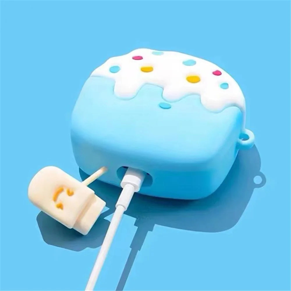 For Apple AirPods 3 Cartoon Ice Cream Design Earphone Cover Silicone Drop-proof Case with Anti-lost Buckle - 3