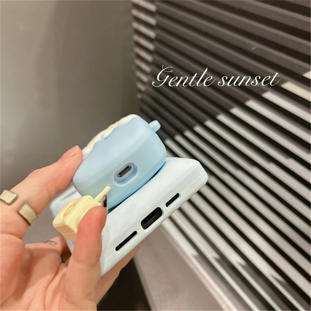 For Apple AirPods 3 Cartoon Ice Cream Design Earphone Cover Silicone Drop-proof Case with Anti-lost Buckle - 6