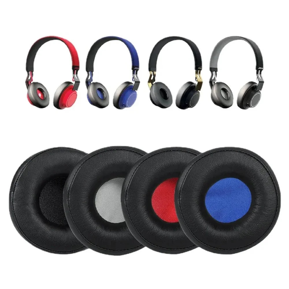 1 Pair Ear Cap for Jabra Move Wireless Headphone Protein Leather Earpad Cushion Replacement - Black - 4