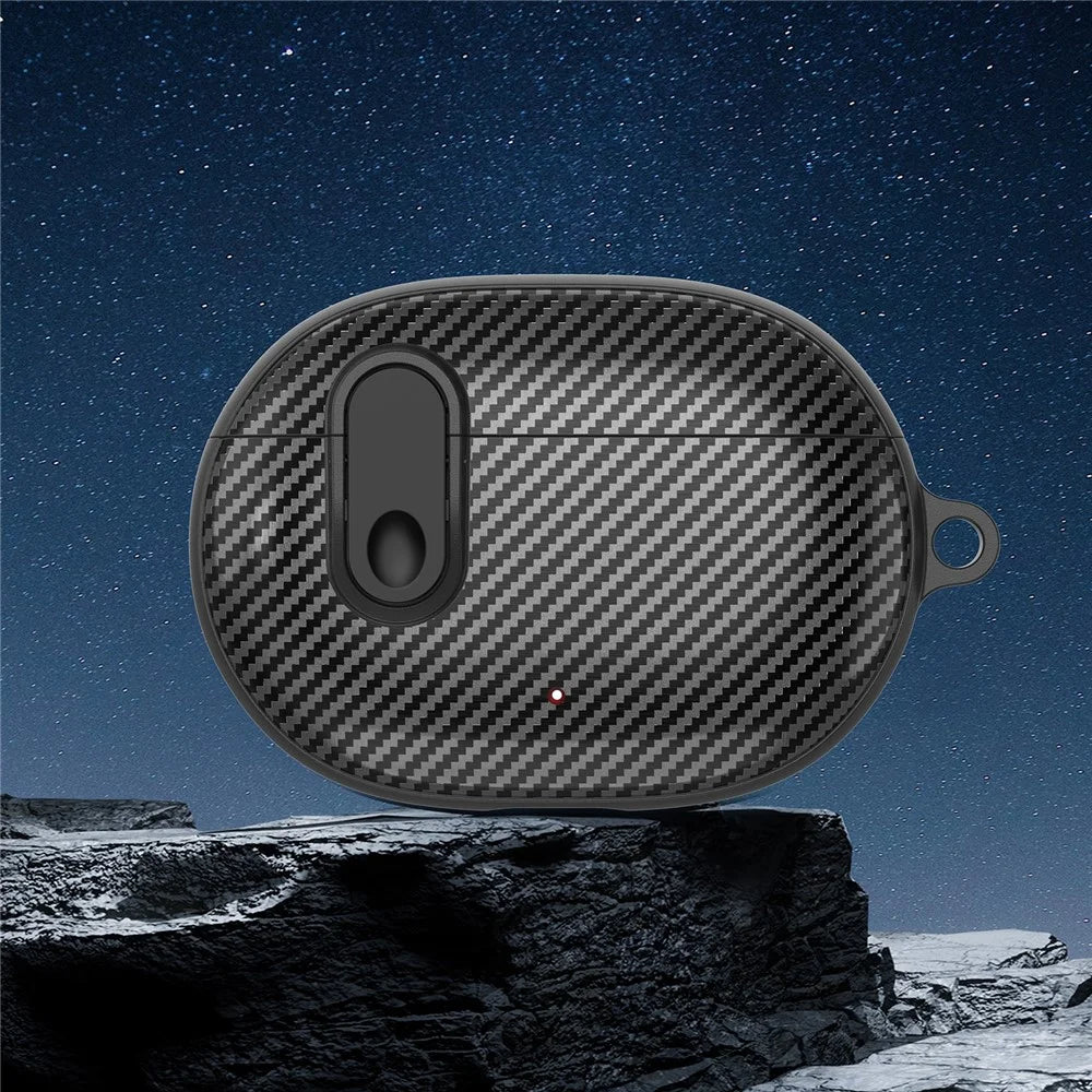For Beats Wireless Bluetooth-compatible Earphone Cover Carbon Fiber Texture TPU+PC Case Headphone Sleeve - Black - 2