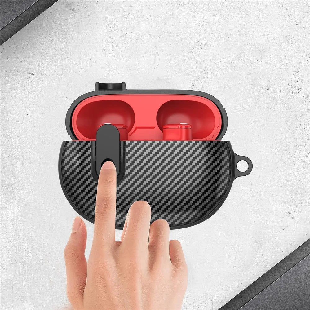 For Beats Wireless Bluetooth-compatible Earphone Cover Carbon Fiber Texture TPU+PC Case Headphone Sleeve - Black - 4