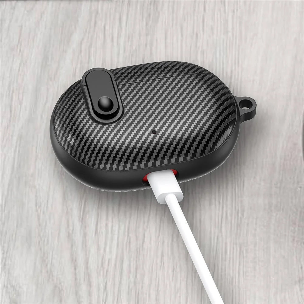 For Beats Wireless Bluetooth-compatible Earphone Cover Carbon Fiber Texture TPU+PC Case Headphone Sleeve - Black - 7