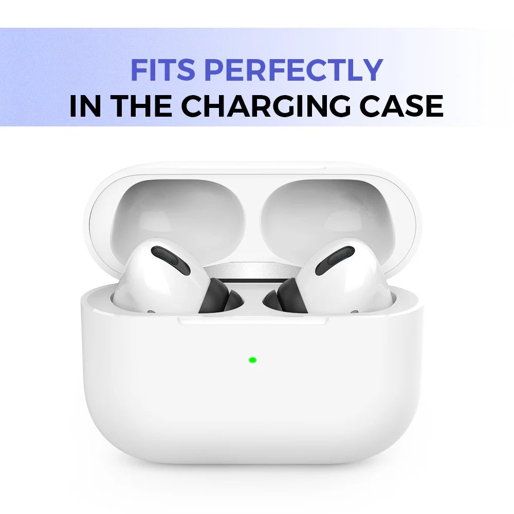 AHASTYLE PT99-2 1 Pair For Apple AirPods Pro 2  /  AirPods Pro Silicone Ear Tips Bluetooth-compatible Earphone Ear Caps Cover, Size M - Black - 4