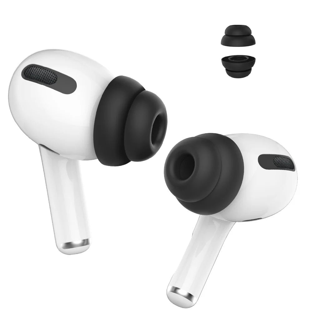 AHASTYLE PT99-2 1 Pair Earbud Ear Tips for Apple AirPods Pro 2  /  AirPods Pro Bluetooth-compatible Earphone Silicone Caps Cover, Size S - Black - 1