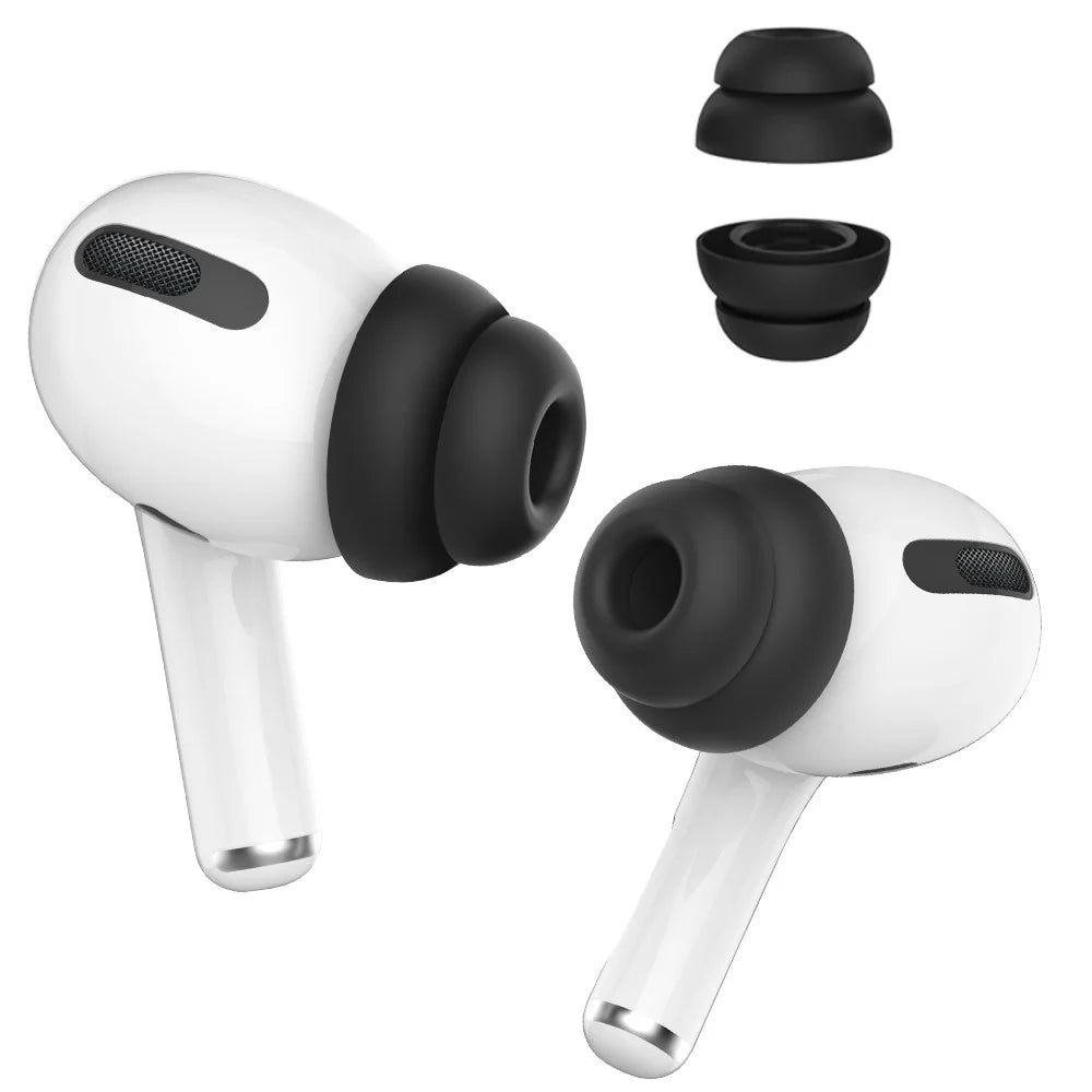 AHASTYLE PT99-2 1 Pair For Apple AirPods Pro 2  /  AirPods Pro Replacement Silicone Ear Tips Bluetooth-compatible Earphone Ear Caps, Size L - Black - 1