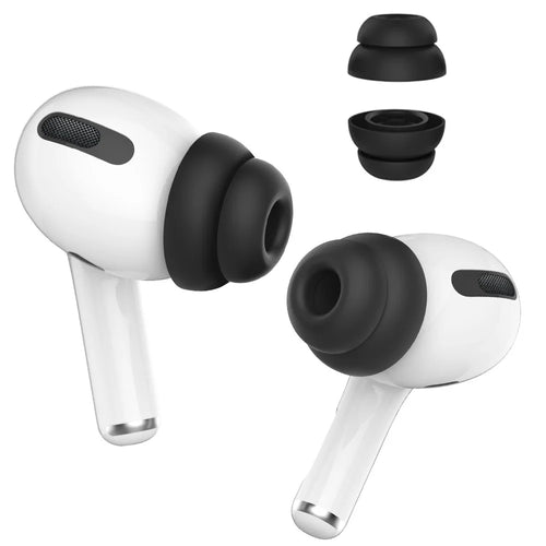 AHASTYLE PT99-2 1 Pair For Apple AirPods Pro 2  /  AirPods Pro Replacement Silicone Ear Tips Bluetooth-compatible Earphone Ear Caps, Size L - Black - 1