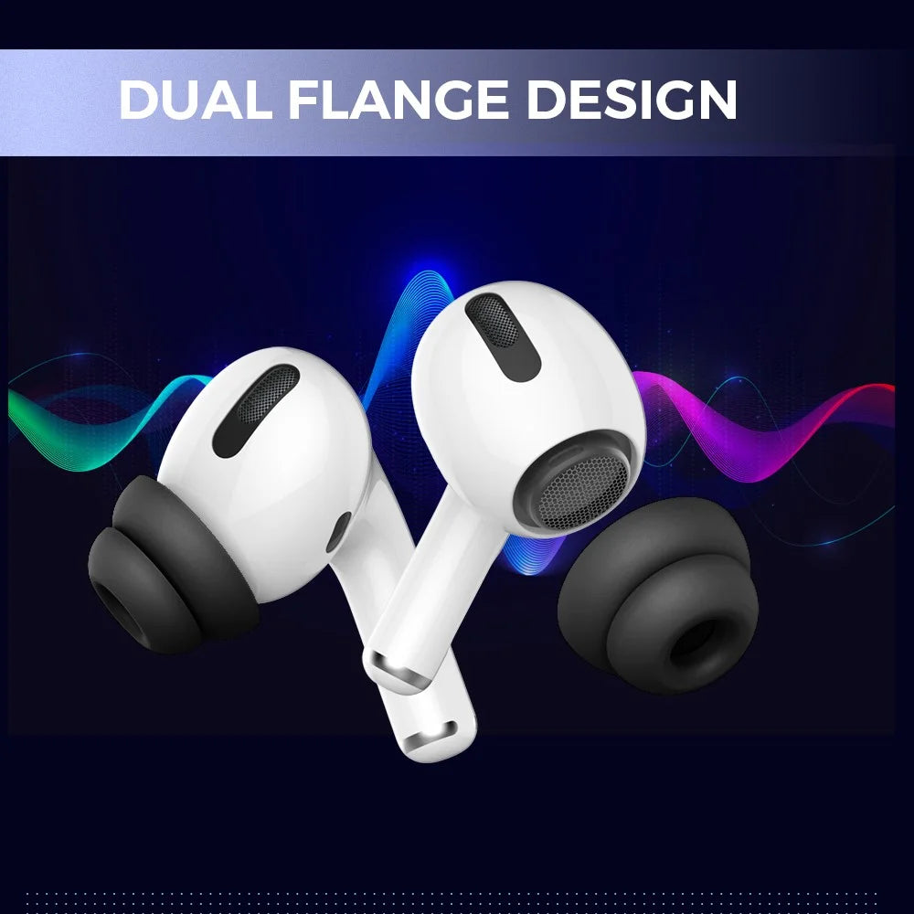 AHASTYLE PT99-2 1 Pair For Apple AirPods Pro 2  /  AirPods Pro Replacement Silicone Ear Tips Bluetooth-compatible Earphone Ear Caps, Size L - Black - 2