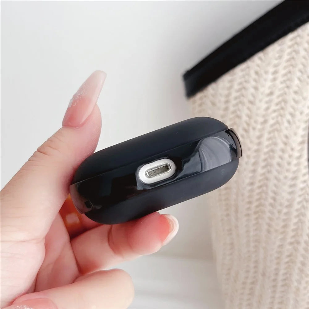 For Apple AirPods 3 Shockproof TPU Case Anti-Drop Bluetooth-compatible Earbuds Charging Case Cover with Wrist Strap - Black+Blue - 4