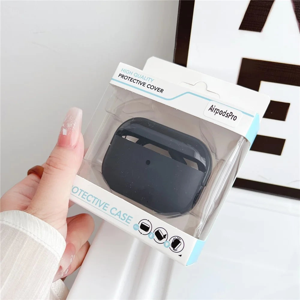 For Apple AirPods Pro Charging Case Cover Bluetooth-compatible Headset Shockproof TPU Cover with Wrist Strap - Transparent+Black - 5