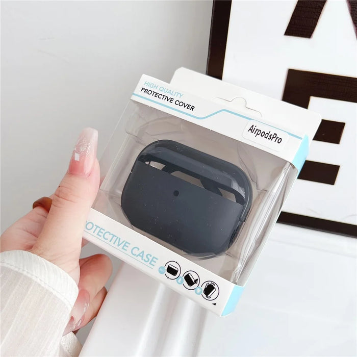 For Apple AirPods Pro Charging Case Cover Bluetooth-compatible Headset Shockproof TPU Cover with Wrist Strap - Transparent+Black - 5