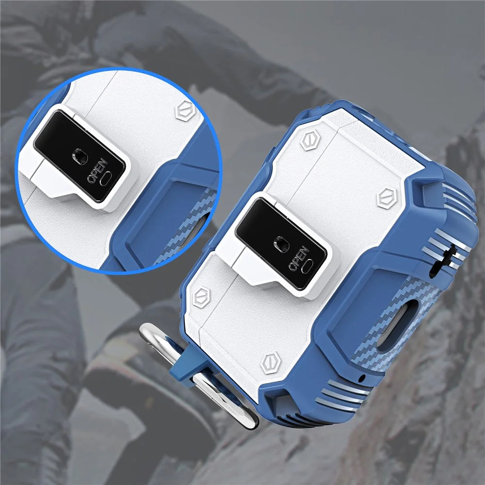 For AirPods Pro 2 Charging Case Cover Button Lock Bluetooth-compatible Earbuds Protector with Metal Buckle - White - 6
