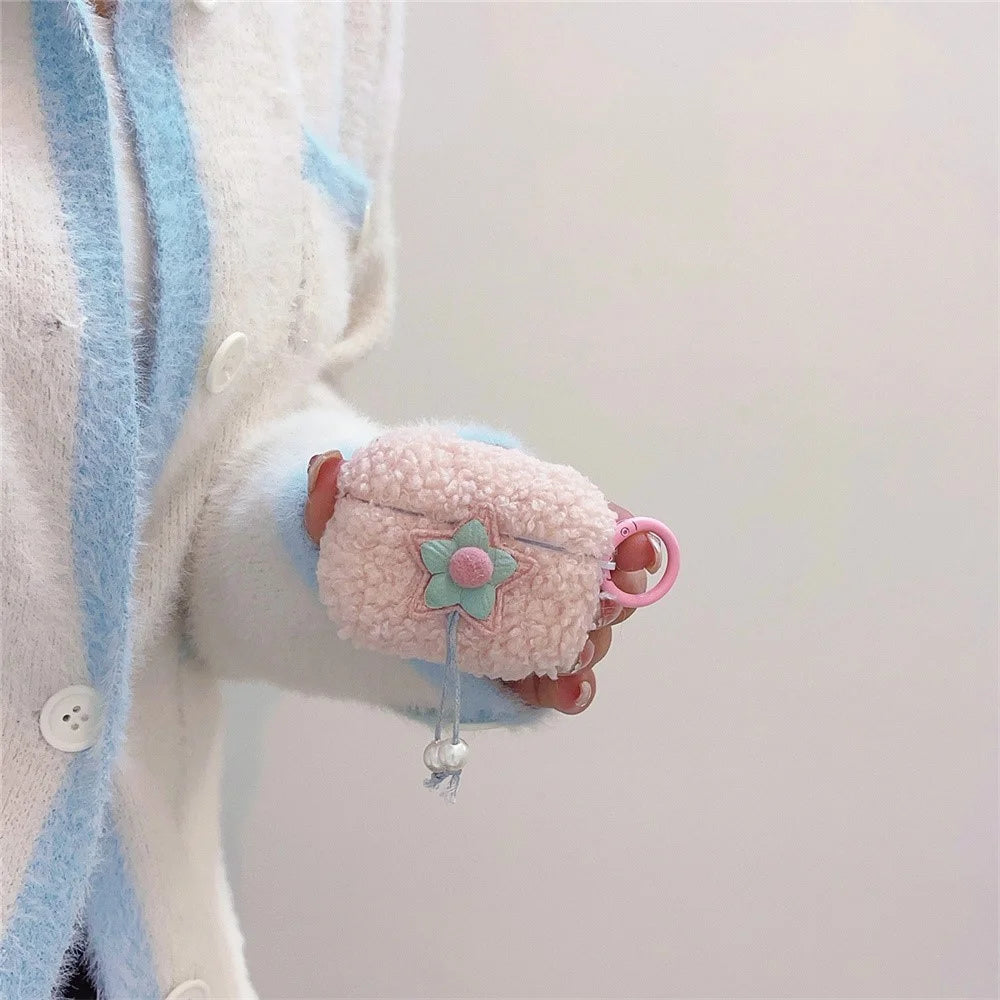 For Apple AirPods Pro 2 Fluff TPU Earphone Case Star Pearl Design Earbud Protective Cover with Ring Buckle - 6