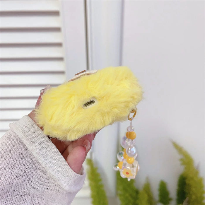 For Apple AirPods 3 Star Design Fluffy Earphone Case Plush Earbud Protective Cover with Pendant - 4