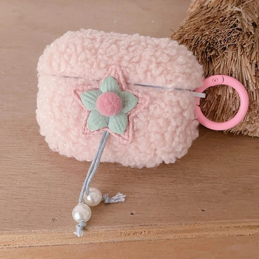 For Apple AirPods Pro Star Pearl Design Earphone Cover Fluff TPU Headphone Case with Ring Buckle - 2