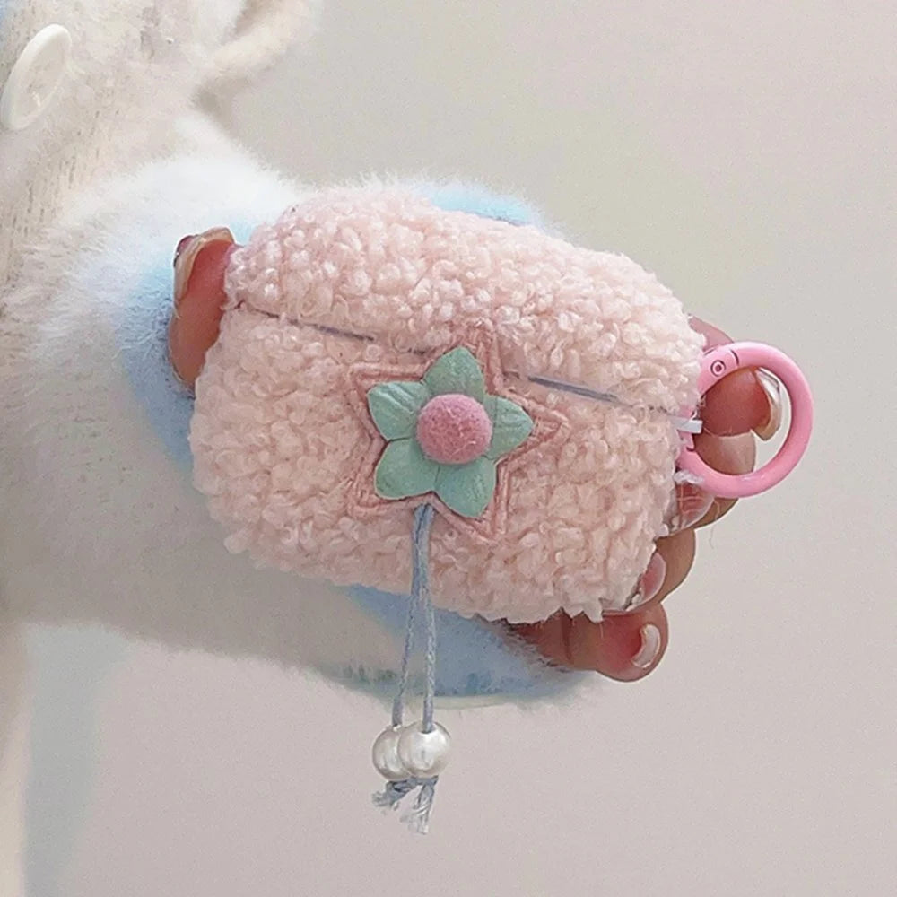 For Apple AirPods Pro Star Pearl Design Earphone Cover Fluff TPU Headphone Case with Ring Buckle - 6