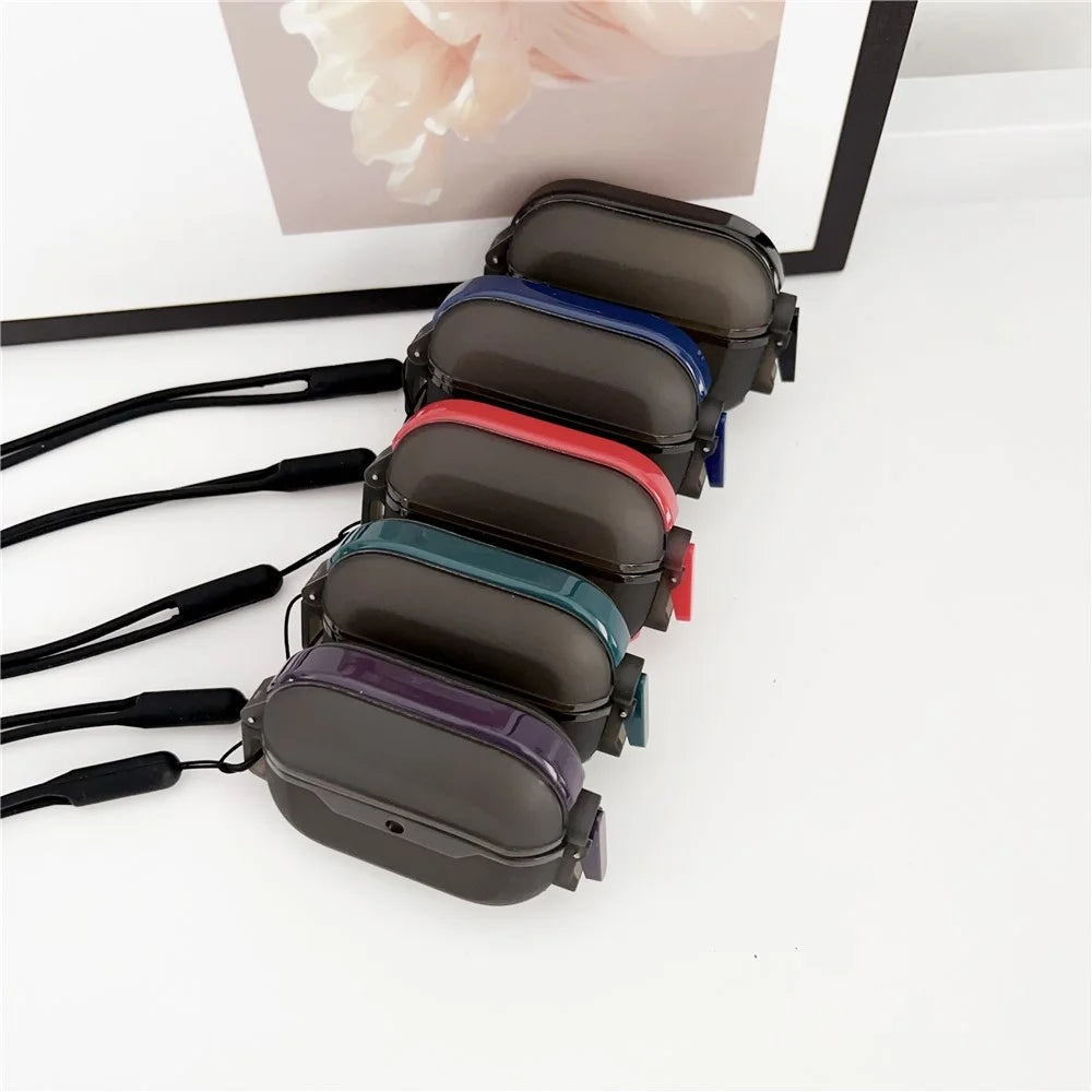 Leica Series Soft TPU Earphones Cover Protector for AirPods Pro 2 Dual Color Bluetooth-compatible Earbuds Case with Strap - Blue - 7