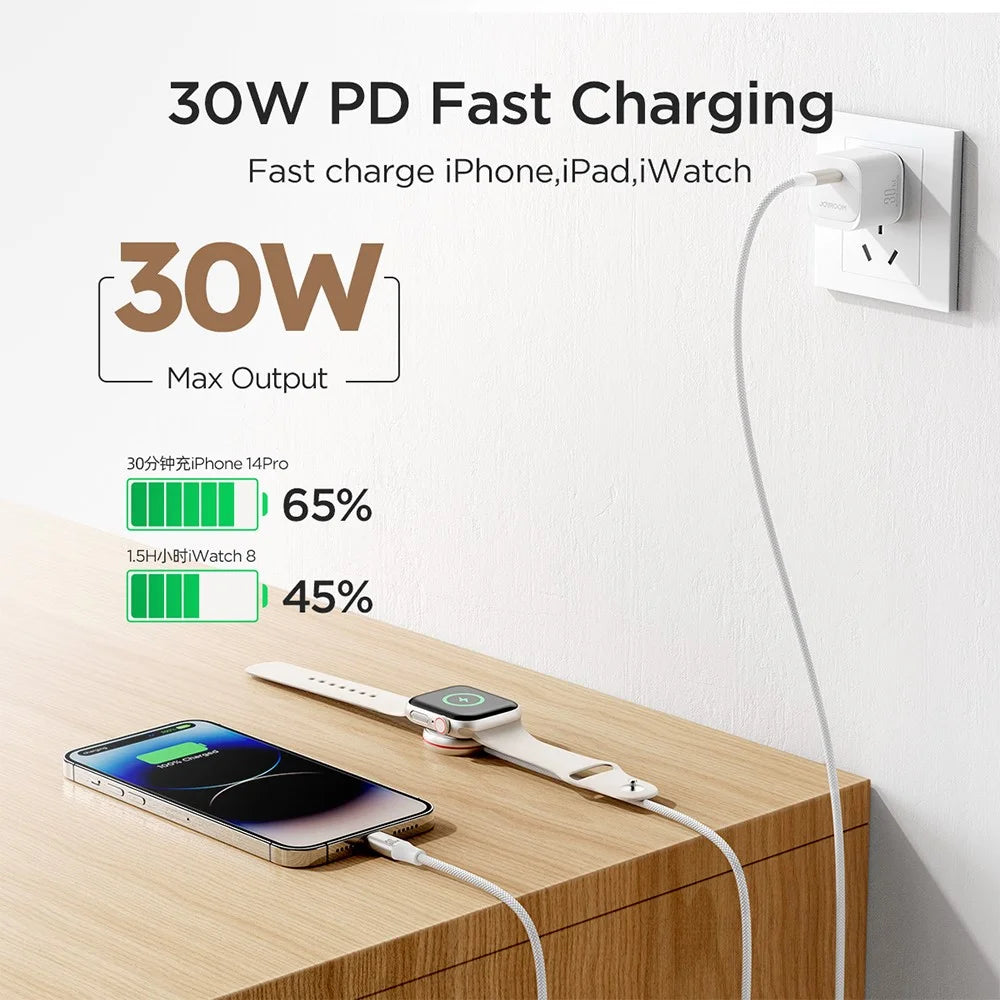 JOYROOM S-IW012 2 in 1 1.5m USB-C to Watch Magnetic Charger + 1.5m PD 30W Fast Charging Cable for Apple Watch  /  iPhone  /  iPad - 3