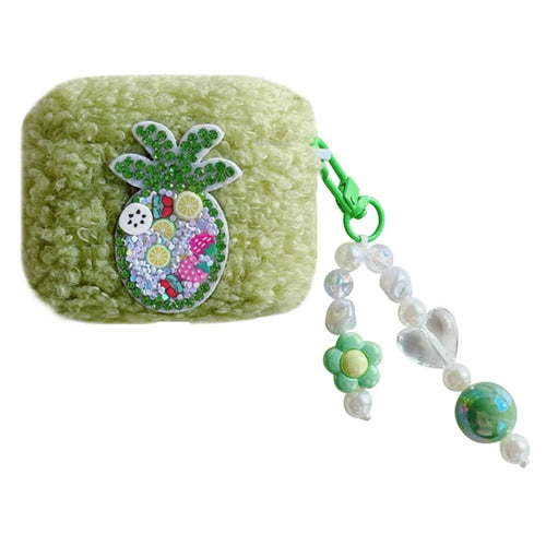 For Apple AirPods Pro TPU Cover Cute Pineapple Soft Fluff Earphone Anti-drop Case with Pendant - 1