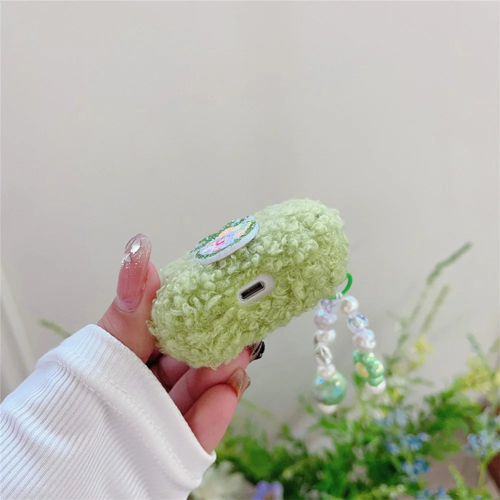 For Apple AirPods Pro TPU Cover Cute Pineapple Soft Fluff Earphone Anti-drop Case with Pendant - 5