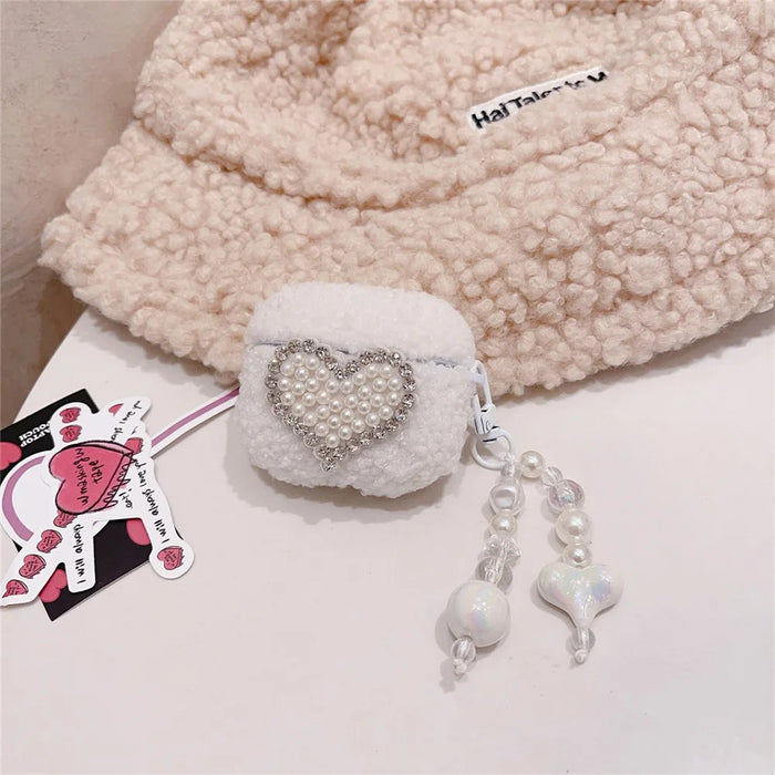 For Apple AirPods 3 Case Shock Absorption Fluffy Warm TPU Cover with Pendant - 2