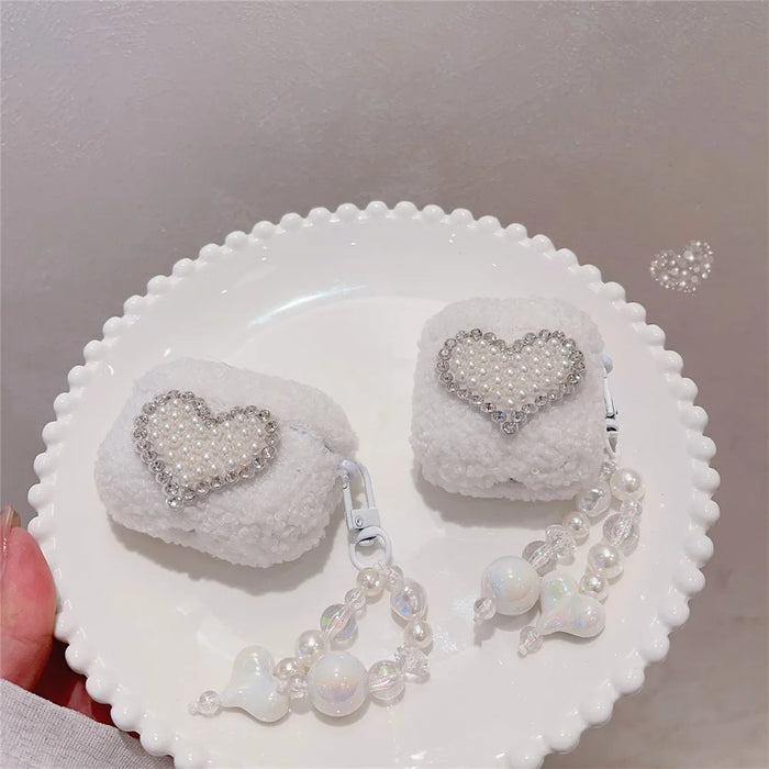 For Apple AirPods 3 Case Shock Absorption Fluffy Warm TPU Cover with Pendant - 5