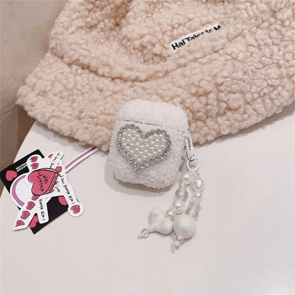 Earphone Case with Pendant for Apple AirPods with Charging Case (2016) / (2019) / AirPods with Wireless Charging Case (2019) TPU Fur Fluffy Cover - 2