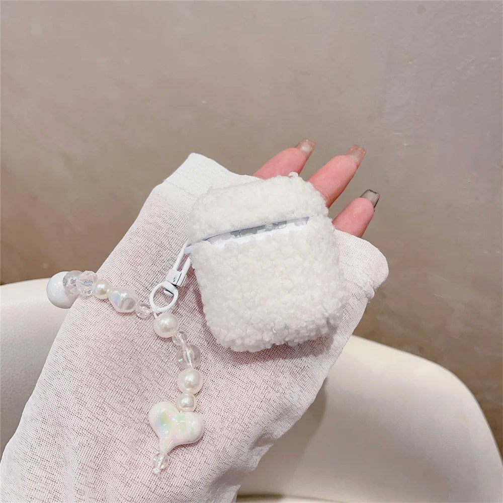 Earphone Case with Pendant for Apple AirPods with Charging Case (2016) / (2019) / AirPods with Wireless Charging Case (2019) TPU Fur Fluffy Cover - 5