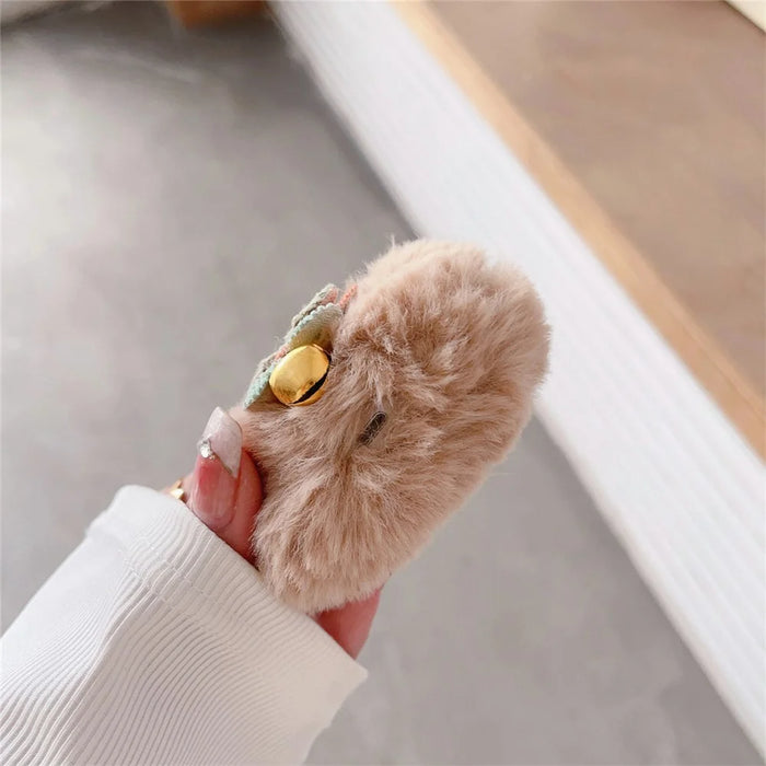 For Apple AirPods 3 Anti-drop Cover Cute Owl Soft Plush Bluetooth-compatible Earphone Case with Buckle - 4