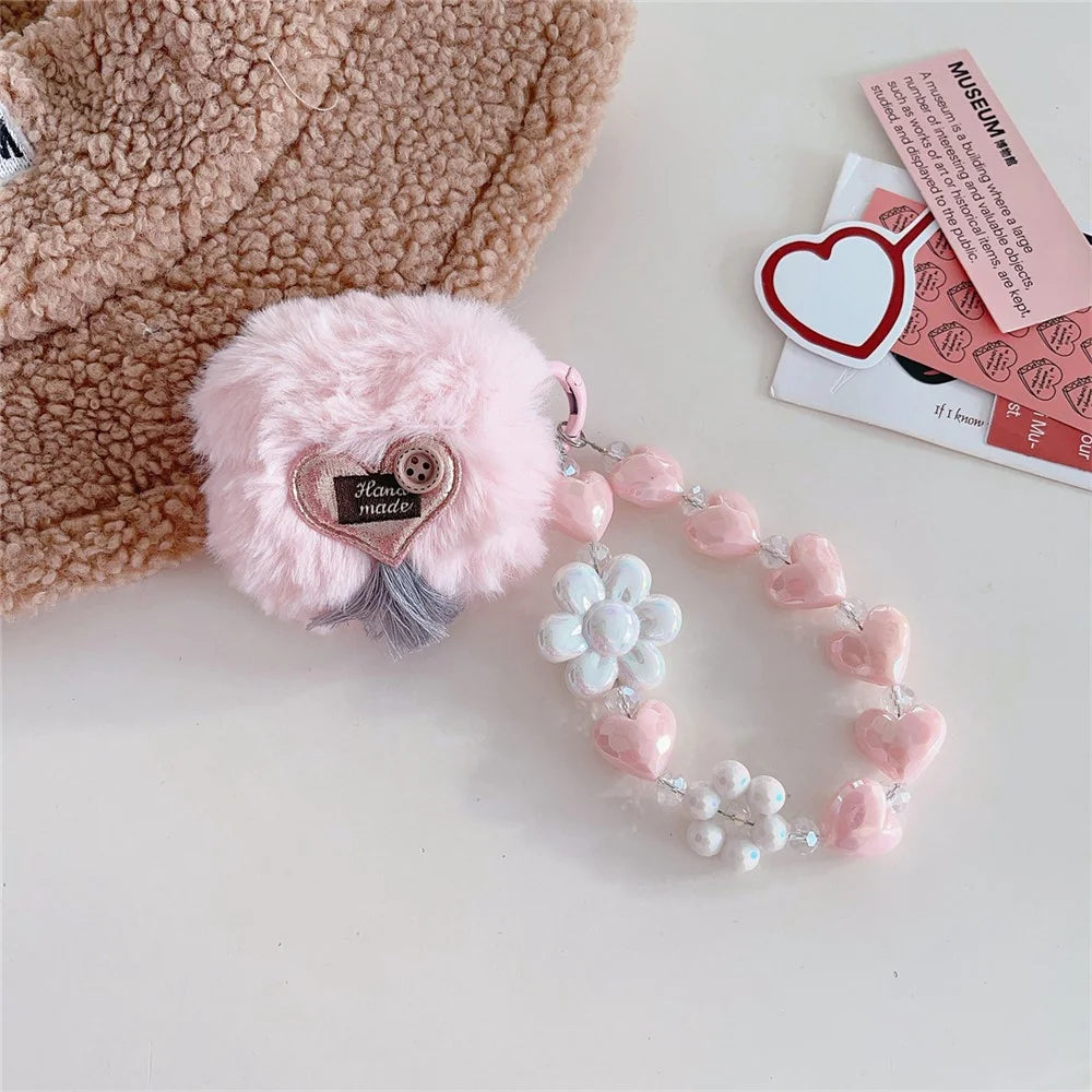 For Apple AirPods 3 Charging Case Cover Soft Plush Shockproof Bluetooth-compatible Earphone Case with Buckle - 2