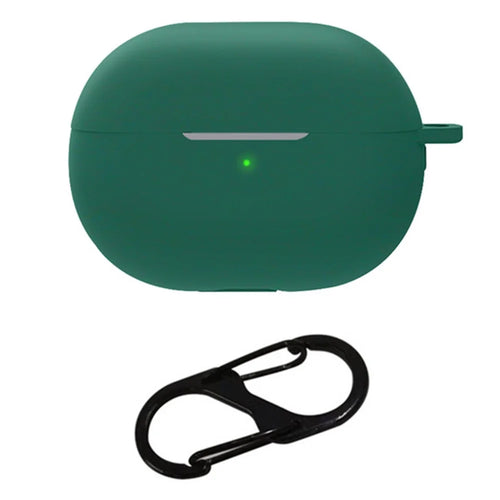 For Huawei FreeBuds Pro 3 Earphone Anti-drop Case Soft Silicone Cover with Hanging Buckle - Blackish Green - 1