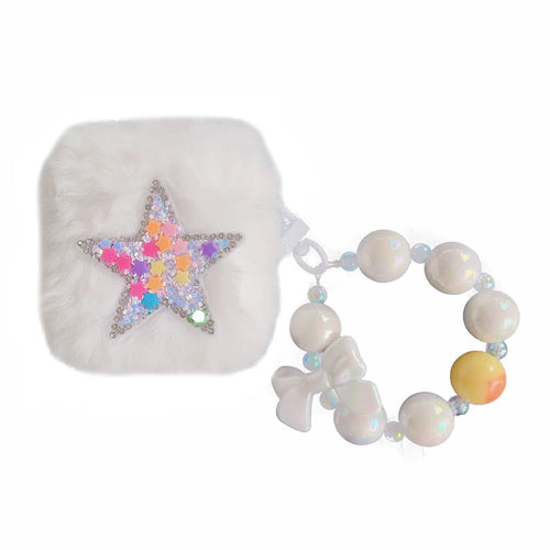 Earphone Case for AirPods with Charging Case (2016) / (2019) / AirPods with Wireless Charging Case (2019) Star Design Plush Earbud Cover - 1