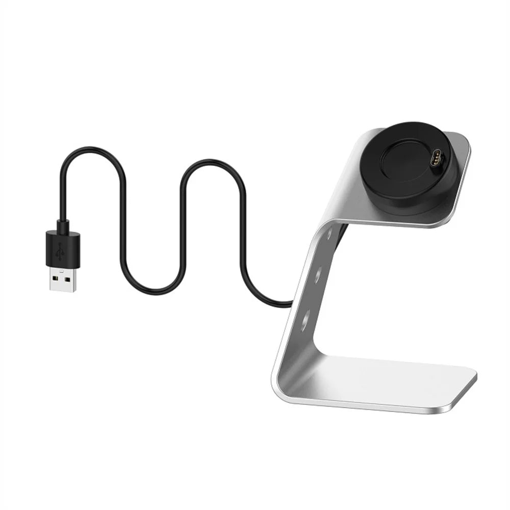 For Garmin Venu 3 / Venu 3S / Vivoactiv 5 Watch Charger Stand Aluminium Alloy Charging Dock with Data Function - Right Port / Silver - 1