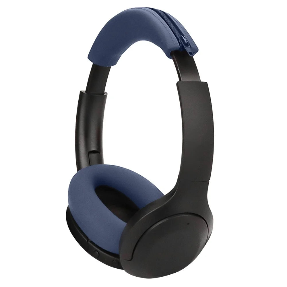 For Sony WH-H910N Headphone Head Beam Silicone Cover Headband Zipper Protective Sleeve - Dark Blue - 2