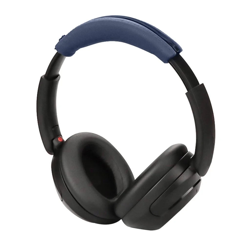 For Sony WH-XB910N Headphone Head Beam + Earpad Covers Set Silicone Protective Sleeve - Dark Blue - 3