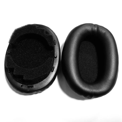 JZF-318 1 Pair Ear Cushions for Sony WH-1000XM3 , Protein Leather Earpads Earmuffs Cover - Black - 1