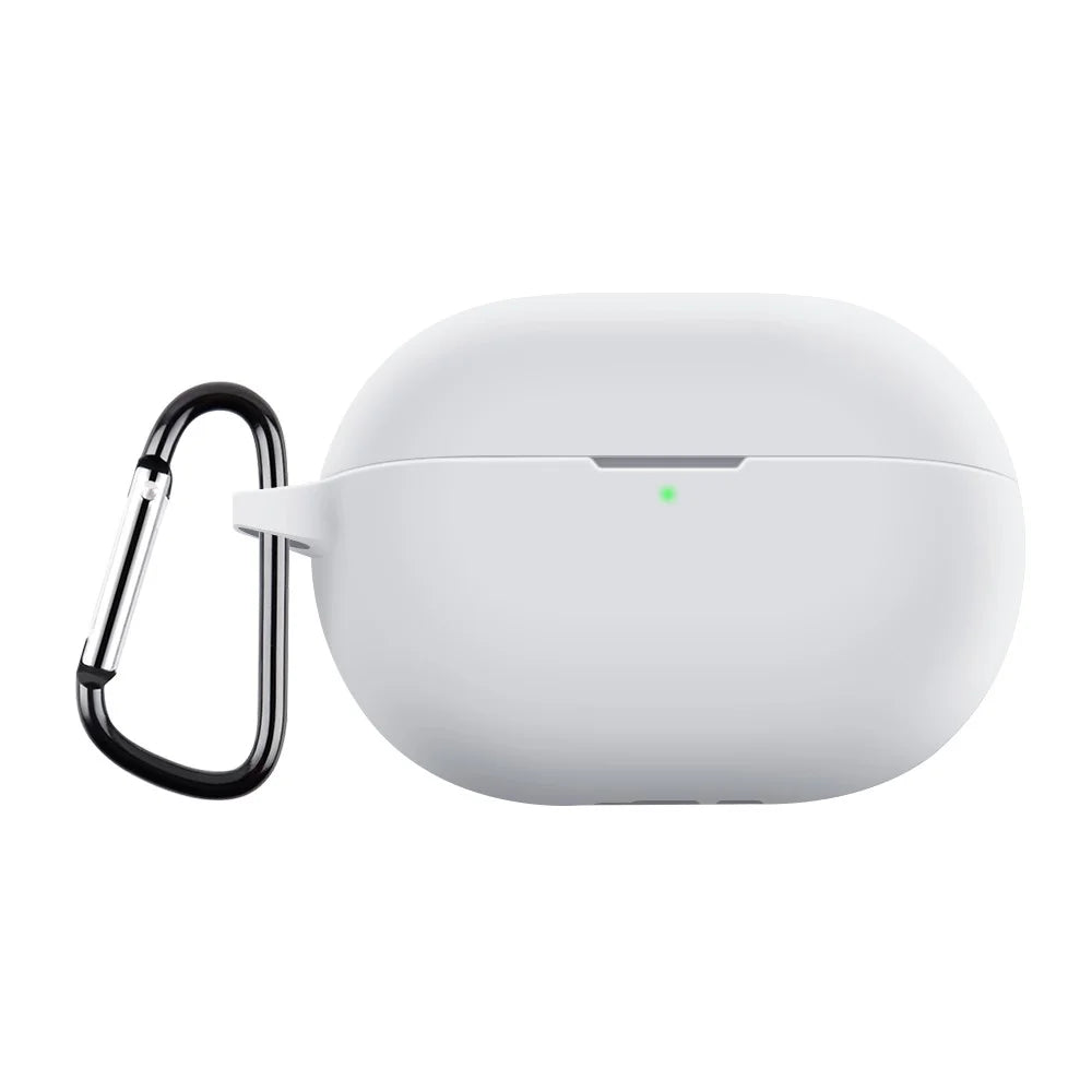 For Huawei FreeBuds Pro 3 Silicone Case Anti-drop Earphone Cover with Carabiner - White - 1