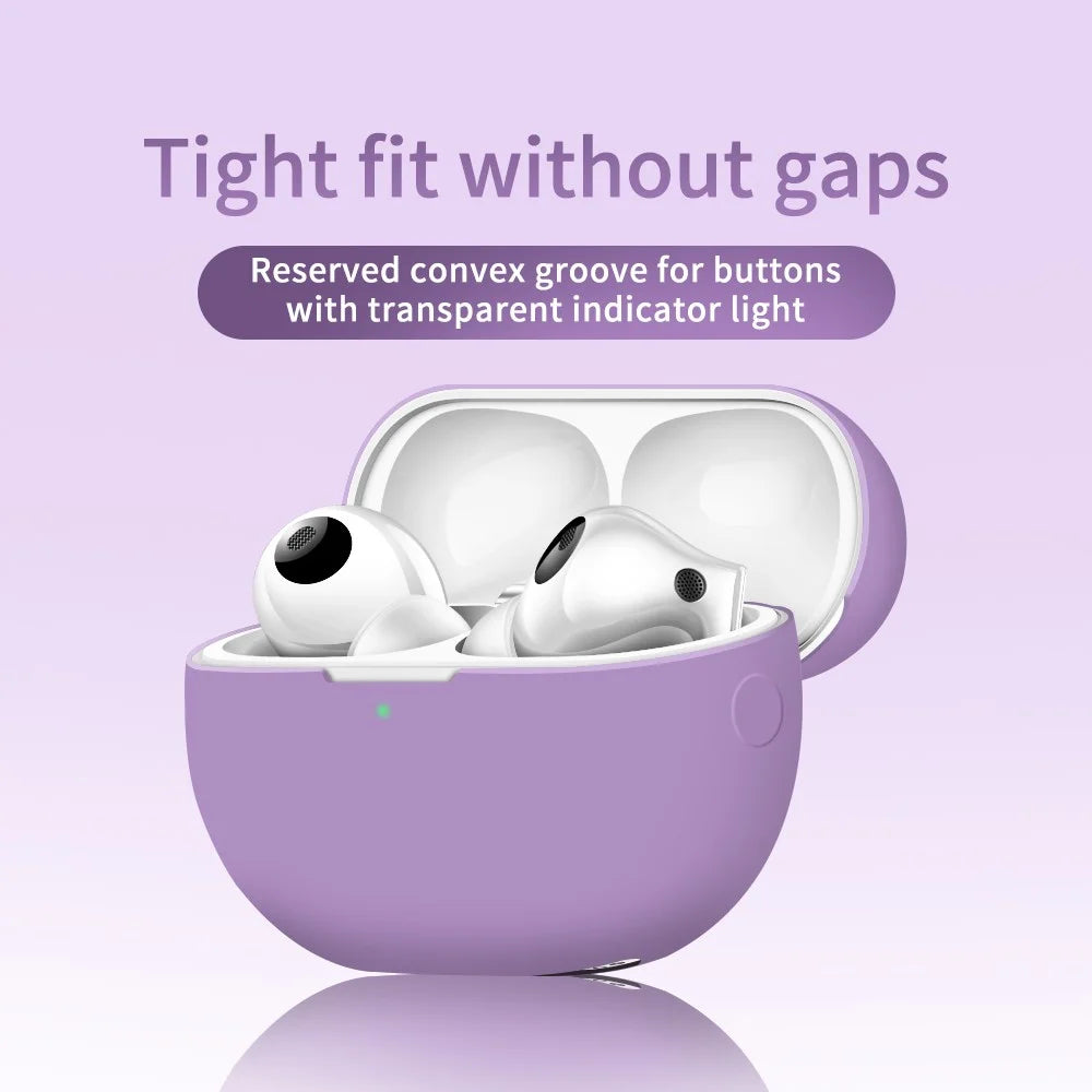For Huawei FreeBuds Pro 3 Silicone Case Anti-drop Earphone Cover with Carabiner - White - 7