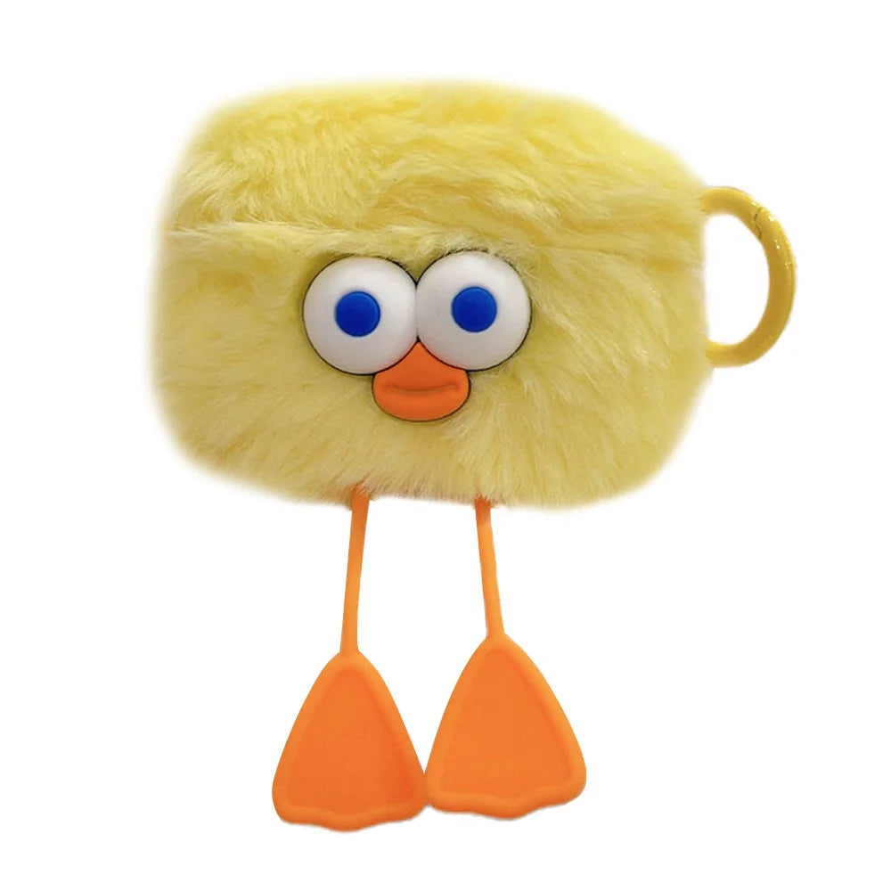 For Apple AirPods Pro 2 Earphone Case Cartoon Duck Fluffy Earbud Cover with Ring Buckle - Duck Feet - 1