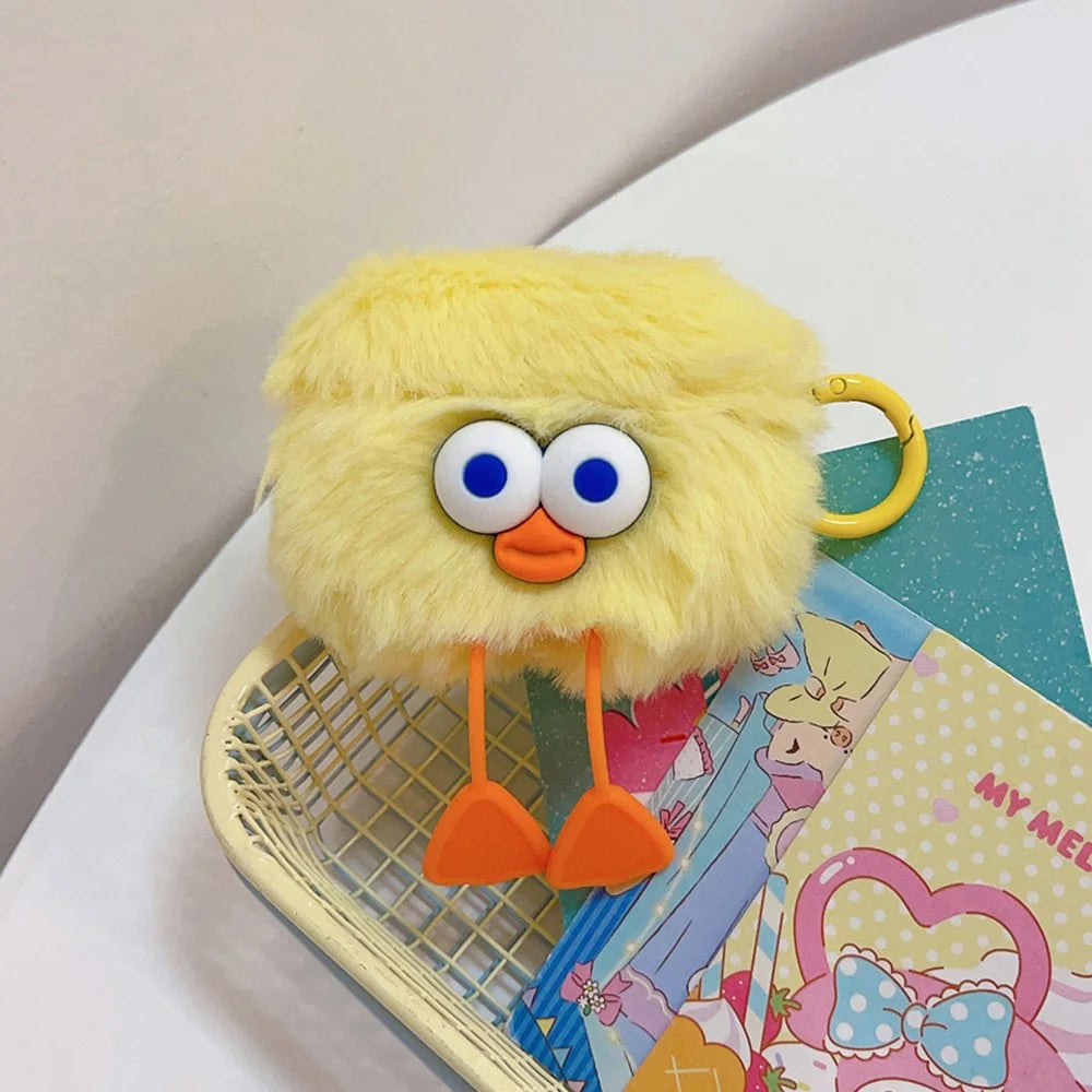 For Apple AirPods Pro 2 Earphone Case Cartoon Duck Fluffy Earbud Cover with Ring Buckle - Duck Feet - 2