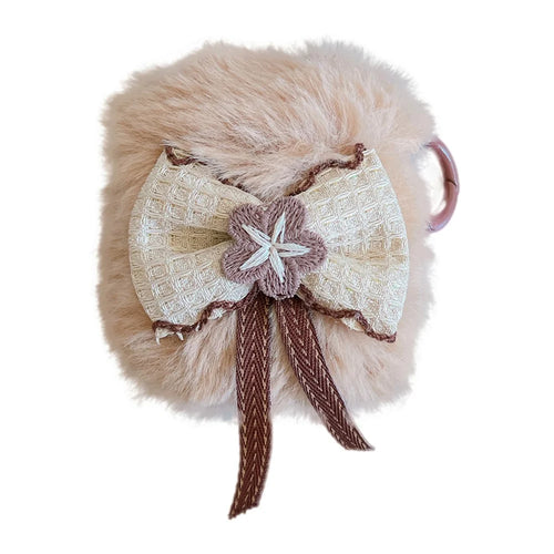 Plush Cover for Apple AirPods with Charging Case (2016)  /  (2019)  /  AirPods with Wireless Charging Case (2019) Bowknot Decor Earphone Case - 1