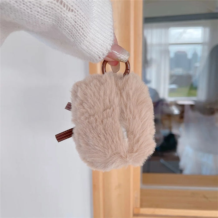 For Apple AirPods Pro Winter Plush Protective Cover Bowknot Decor Bluetooth-compatible Earphone Case - 4